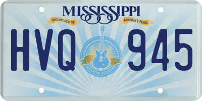 MS license plate HVQ945