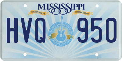 MS license plate HVQ950