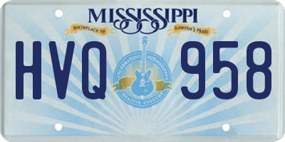 MS license plate HVQ958