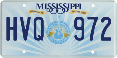 MS license plate HVQ972
