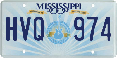 MS license plate HVQ974