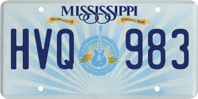 MS license plate HVQ983