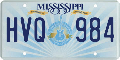 MS license plate HVQ984