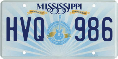 MS license plate HVQ986