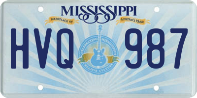 MS license plate HVQ987