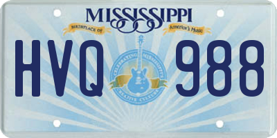 MS license plate HVQ988