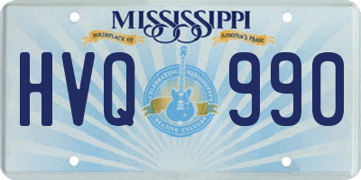 MS license plate HVQ990