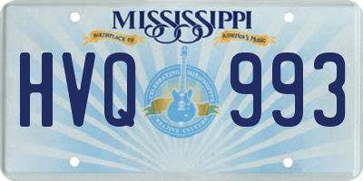 MS license plate HVQ993