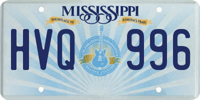 MS license plate HVQ996