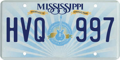 MS license plate HVQ997