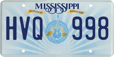 MS license plate HVQ998