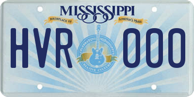 MS license plate HVR000