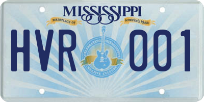 MS license plate HVR001