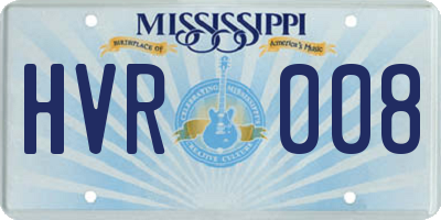 MS license plate HVR008