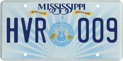 MS license plate HVR009