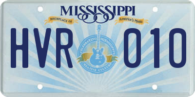 MS license plate HVR010