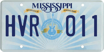 MS license plate HVR011