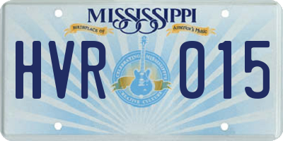 MS license plate HVR015