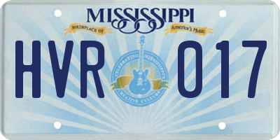 MS license plate HVR017