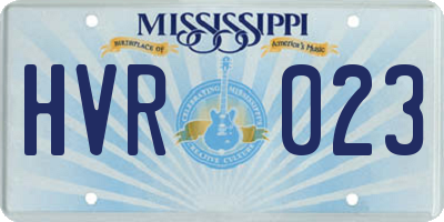 MS license plate HVR023