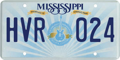 MS license plate HVR024