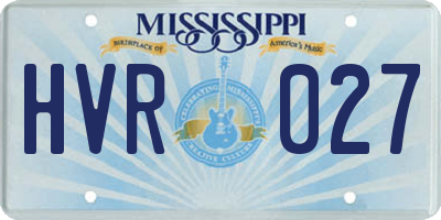 MS license plate HVR027