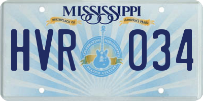 MS license plate HVR034