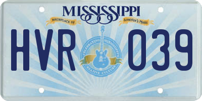 MS license plate HVR039