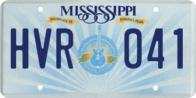 MS license plate HVR041