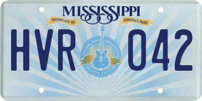 MS license plate HVR042