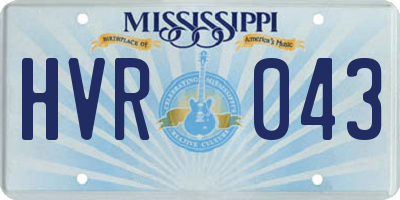 MS license plate HVR043