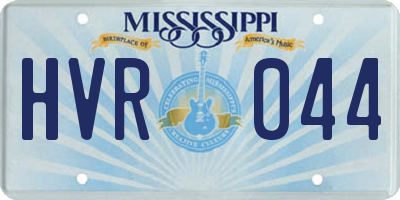 MS license plate HVR044