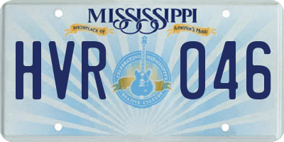 MS license plate HVR046