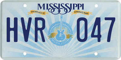 MS license plate HVR047