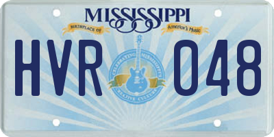 MS license plate HVR048