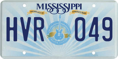 MS license plate HVR049