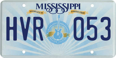 MS license plate HVR053