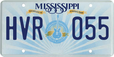 MS license plate HVR055