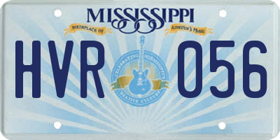 MS license plate HVR056