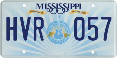 MS license plate HVR057