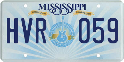MS license plate HVR059