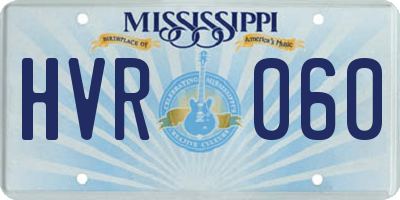 MS license plate HVR060