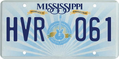 MS license plate HVR061