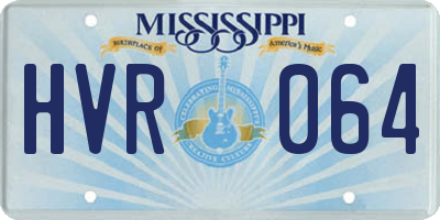 MS license plate HVR064