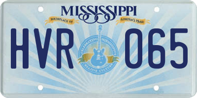 MS license plate HVR065