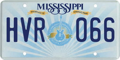 MS license plate HVR066