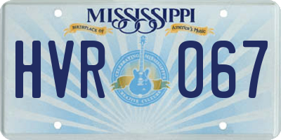 MS license plate HVR067