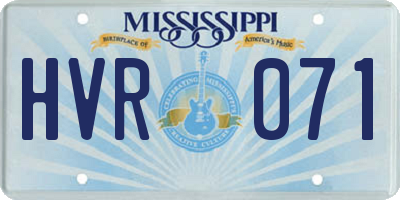 MS license plate HVR071
