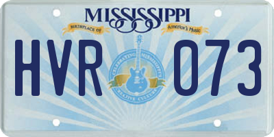MS license plate HVR073