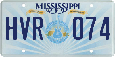 MS license plate HVR074